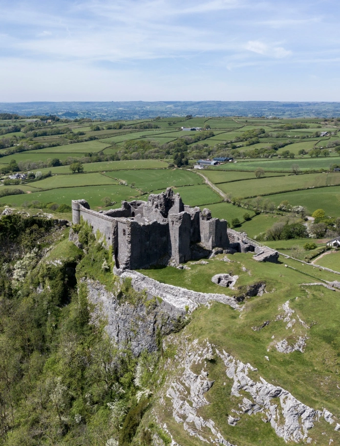 Landscape of Carreg Cennen Castle
