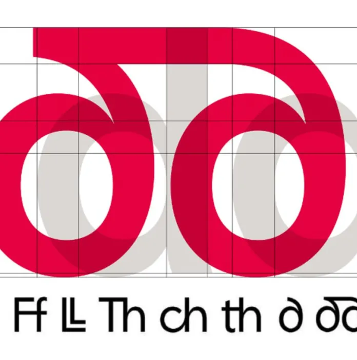 Enghreifftiau o sans font Cymru Wales, yn dangos llythrennau penodol i’r Gymraeg