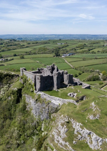 Landscape of Carreg Cennen Castle